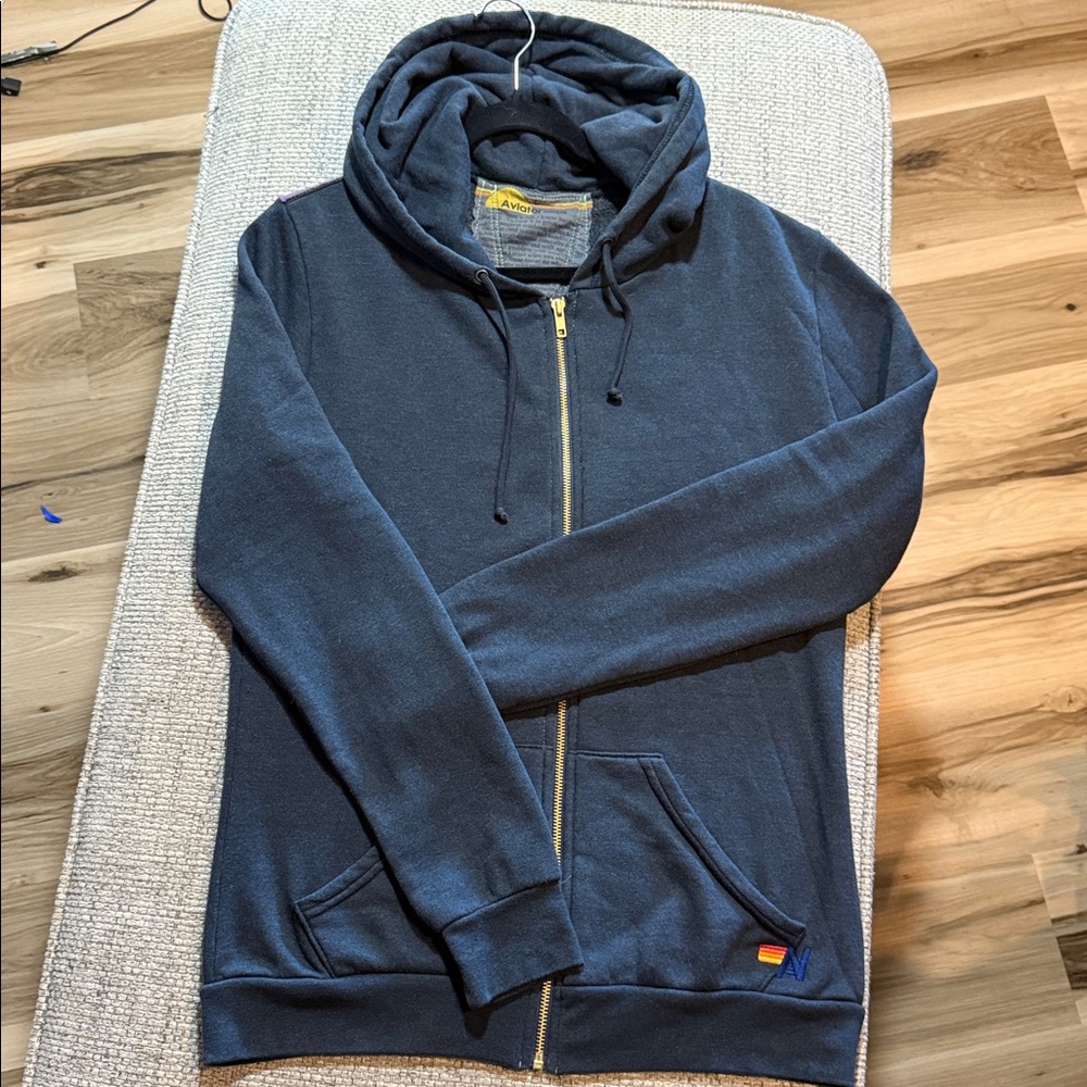 RARE Aviator Nation Sunburst Full‎ Zip Hoodie Charcoal Unisex Large - Picture 4 of 7